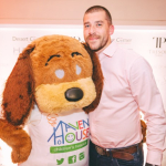 Apprentice star Paul Sullivan with Haven House Bear
